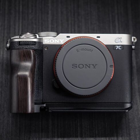 Camera Dedicated Grip · Retro Solid Wood L Shaped Handle for Sony A7C2 A7CR Alpha 7C2R 7C2 · Built-in Arca Quick Release Plate+1/4 in Threaded Hole+Hand Strap Hole (African Blackwood Black) in Kuwait