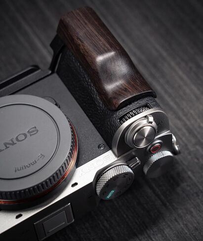 Camera Dedicated Grip · Retro Solid Wood L Shaped Handle for Sony A7C2 A7CR Alpha 7C2R 7C2 · Built-in Arca Quick Release Plate+1/4 in Threaded Hole+Hand Strap Hole (African Blackwood Black) in Kuwait