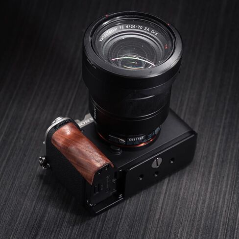 Camera Dedicated Grip · Retro Solid Wood L Shaped Handle for Sony A7C2 A7CR Alpha 7C2R 7C2 · Built-in Arca Quick Release Plate+1/4 in Threaded Hole+Hand Strap Hole (African Blackwood Black) in Saudi Arabia