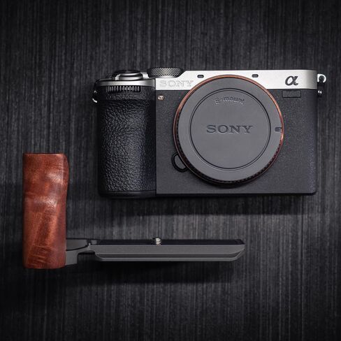 Camera Dedicated Grip · Retro Solid Wood L Shaped Handle for Sony A7C2 A7CR Alpha 7C2R 7C2 · Built-in Arca Quick Release Plate+1/4 in Threaded Hole+Hand Strap Hole (African Blackwood Black) in Saudi Arabia