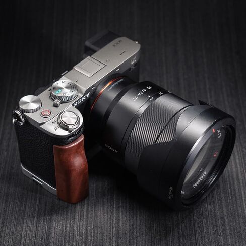 Camera Dedicated Grip · Retro Solid Wood L Shaped Handle for Sony A7C2 A7CR Alpha 7C2R 7C2 · Built-in Arca Quick Release Plate+1/4 in Threaded Hole+Hand Strap Hole (African Blackwood Black) in Saudi Arabia