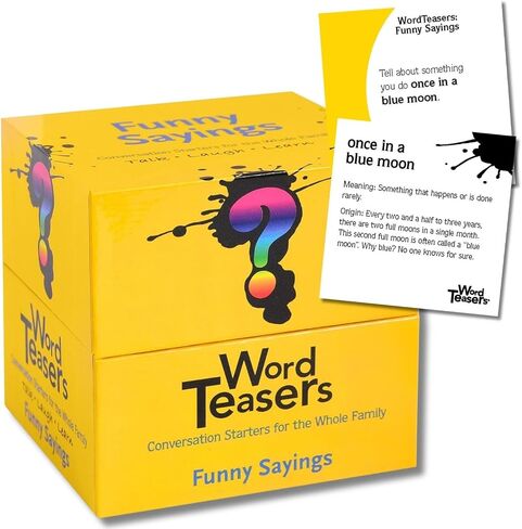 ؟ WORD TEASERS أقوال رياضية مضحكة - بداية محادثة ممتعة ومضحكة - لعبة معلومات رياضية للأطفال والكبار - لعبة بطاقات رياضية حول العبارات الرياضية الشائعة - 150 بطاقة معلومات رياضية in Saudi Arabia