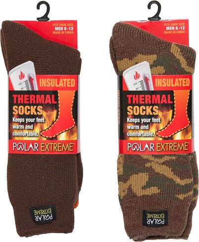 Men's Thermal Socks - Insulated Warmth for Cold Weather Comfort, Pack of 2, All Colors and Styles in Saudi Arabia