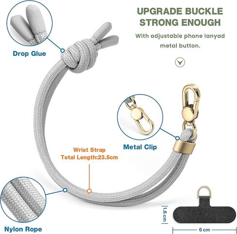 Rope Phone Strap Universal Phone Charm Hands-Free Wrist Phone Lanyard, Adjustable Phone Strap Grip Tether Patches in Saudi Arabia