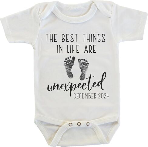 Witty and Bitty The Best Things in Life Are Unexpected Pregnancy Reveal Announcement Onesie/Bodysuit (May 2025) in Kuwait
