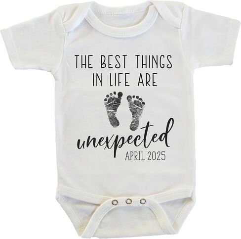Witty and Bitty The Best Things in Life Are Unexpected Pregnancy Reveal Announcement Onesie/Bodysuit (May 2025) in Kuwait