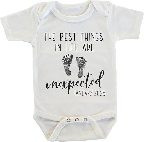 Witty and Bitty The Best Things in Life Are Unexpected Pregnancy Reveal Announcement Onesie/Bodysuit (May 2025) in Kuwait
