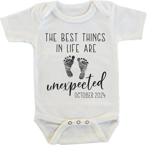Witty and Bitty The Best Things in Life Are Unexpected Pregnancy Reveal Announcement Onesie/Bodysuit (May 2025) in Kuwait