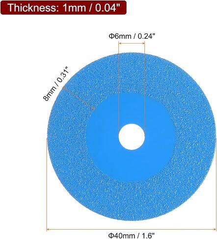 HARFINGTON Glass Cutting Disc 80x16x1.2mm Ultra-Thin Diamond Saw Blade Cutting Disc Tiles 80-Girt Tiles Cutting Wheel for Angle Grinder Smooth Cutting Grinding of Glass Crystal Ceramic, Blue in Saudi Arabia