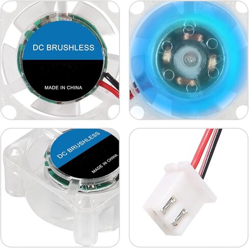 4 قطعة 2510 25 مللي متر 25x25x10 مللي متر مروحة الأزرق اللون Led DC 24V 2510 الهيدروليكية تحمل فرش التبريد 25x10 مللي متر 2PIN in Kuwait