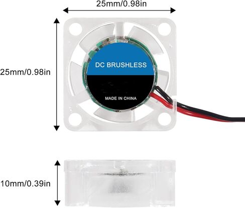 4 قطعة 2510 25 مللي متر 25x25x10 مللي متر مروحة الأزرق اللون Led DC 24V 2510 الهيدروليكية تحمل فرش التبريد 25x10 مللي متر 2PIN in Kuwait