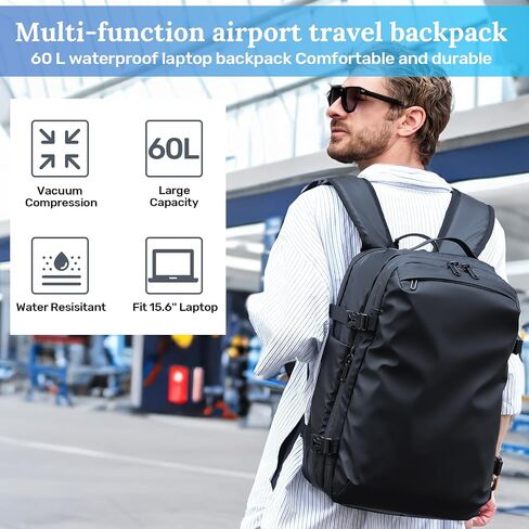 Airback Backpack,Vacpack Backpack Travel,60L Expandable Travel Backpack,Carry on Backpack with Airbag,Vacuum backpack Water Resistant & TSA Anti Theft. in Saudi Arabia
