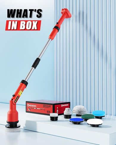 Electric Spin Scrubber for DeWalt 20V Battery(Battery NOT Included), 1000 RPM Battery Powered Scrubber with Adjustable Extension Arm & 8 Brushes & Hook Gloves for Tub/Tile/Floor in Kuwait