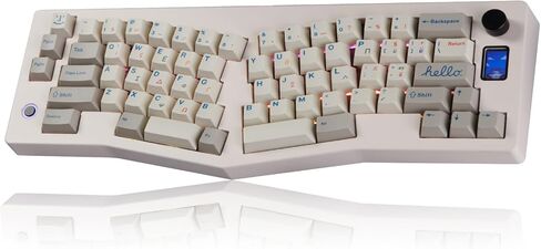 CIDOO ABM066 Alice Keyboard لوحة مفاتيح ميكانيكية قابلة للتبديل السريع RGB لوحة مفاتيح لاسلكية مخصصة للألعاب مع مفاتيح خطية صامتة عبر مقبض حجم قابل للبرمجة لـ Win/Mac/iOS (Retro 9009 Gray Keycaps) in Kuwait