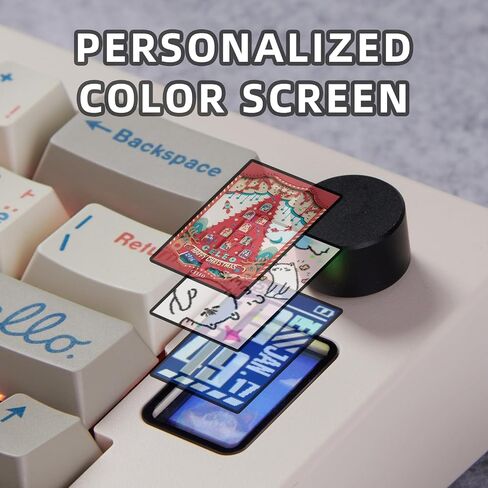 CIDOO ABM066 Alice Keyboard لوحة مفاتيح ميكانيكية قابلة للتبديل السريع RGB لوحة مفاتيح لاسلكية مخصصة للألعاب مع مفاتيح خطية صامتة عبر مقبض حجم قابل للبرمجة لـ Win/Mac/iOS (Retro 9009 Gray Keycaps) in Kuwait