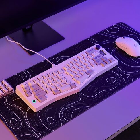 CIDOO ABM066 Alice Keyboard لوحة مفاتيح ميكانيكية قابلة للتبديل السريع RGB لوحة مفاتيح لاسلكية مخصصة للألعاب مع مفاتيح خطية صامتة عبر مقبض حجم قابل للبرمجة لـ Win/Mac/iOS (Retro 9009 Gray Keycaps) in Kuwait