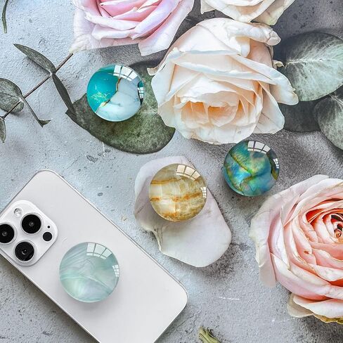 قبضة هاتف شفافة وشفافة مع مسند ممتد، حامل قابل للطي للهاتف الخلوي تصميم نمط غلاف ذهبي أخضر للهواتف الذكية in Kuwait