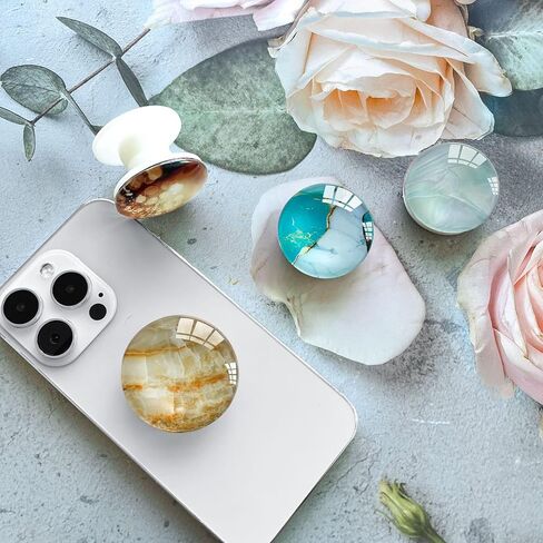 قبضة هاتف شفافة وشفافة مع مسند ممتد، حامل قابل للطي للهاتف الخلوي تصميم نمط غلاف ذهبي أخضر للهواتف الذكية in Kuwait