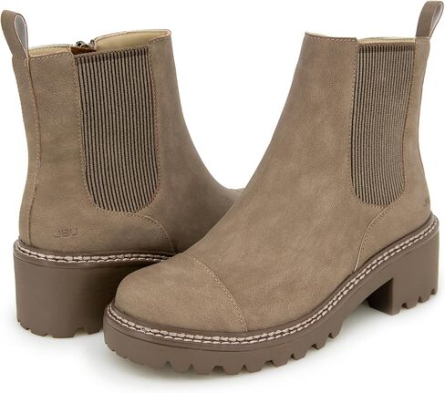 JBU Women's Reed Fashion Comfort Inside Zipper Water Resistant Chelsea Boot, Grey, 8 in Saudi Arabia