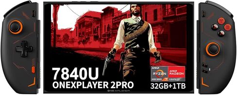 OneXPlayer 2 PRO [AMD Ryzen 7 7840U] 8.4 Inches 5 in 1 Handheld PC Video Game Console One X Player 2 Portable Win 11 Home OS Laptop 2560x1600 Mini Pocket Tablet PC (Black, AMD R7 7840U-32GB+1TB) in Saudi Arabia