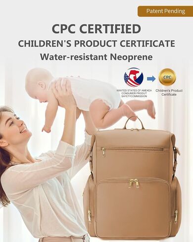 CEI-CEI Neoprene Diaper Bag Backpack with Changing Pad, Large Newborn Baby Maternity Bags Travel Tote with Insulated in Kuwait