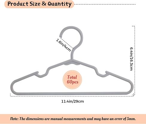 Baby Hangers for Closet - 11.4 Inch 100 Pack Plastic Kids Hangers - Children Hangers & Infant Hangers & Toddler Hangers for Clothes (White) in Saudi Arabia