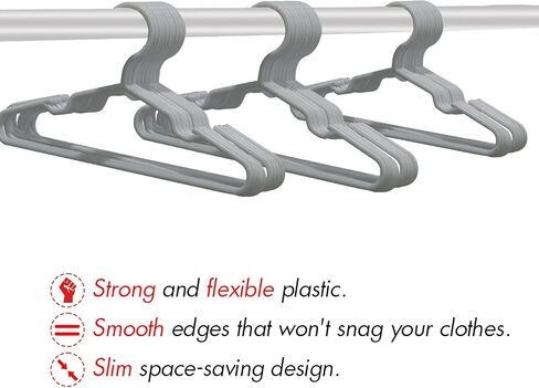 Baby Hangers for Closet - 11.4 Inch 100 Pack Plastic Kids Hangers - Children Hangers & Infant Hangers & Toddler Hangers for Clothes (White) in Saudi Arabia