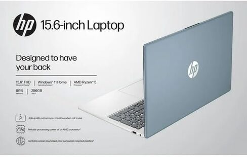 كمبيوتر محمول HP 15 احترافي رفيع عالي الأداء باللون الوردي Ryzen 5 4-Core يصل إلى 4.3 جيجا هرتز و8 جيجا بايت و256 جيجا بايت SSD و15.6 بوصة Full HD BO Audio W11 (15-FC - متجدد) in Saudi Arabia