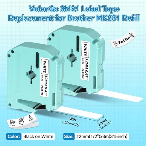 MZ Label Tapes for M950 M960, MK231 Replacement for Brother M Tape in Kuwait
