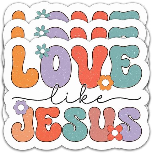 (3PCS) Love Like Jesus Sticker for Christian, Jesus Lovers, God Lovers, Prayers, Faith Stickers for Books Laptops Tumblers Water Bottles Cups Kindles, Waterproof Vinyl Stickers Decals 3'' x 2.3 " in Kuwait