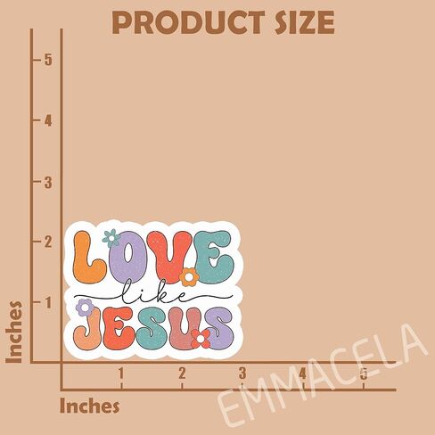 (3PCS) Love Like Jesus Sticker for Christian, Jesus Lovers, God Lovers, Prayers, Faith Stickers for Books Laptops Tumblers Water Bottles Cups Kindles, Waterproof Vinyl Stickers Decals 3'' x 2.3 " in Kuwait