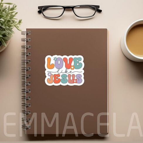 (3PCS) Love Like Jesus Sticker for Christian, Jesus Lovers, God Lovers, Prayers, Faith Stickers for Books Laptops Tumblers Water Bottles Cups Kindles, Waterproof Vinyl Stickers Decals 3'' x 2.3 " in Kuwait