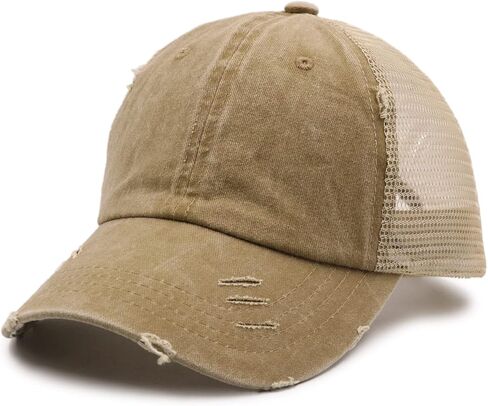 ProMindFun Womens Pony Hat High Ponytail Baseball Cap Girls Messy Bun Caps Camouflage Trucker Bad Hair Day Adjustable Dad Hat in Kuwait