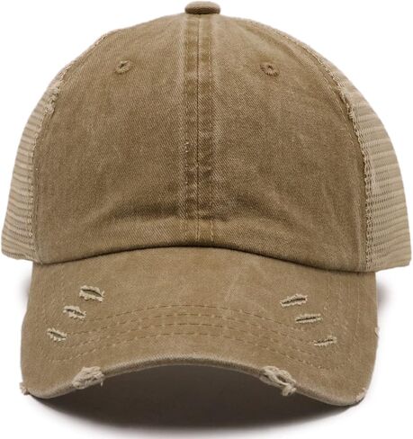 ProMindFun Womens Pony Hat High Ponytail Baseball Cap Girls Messy Bun Caps Camouflage Trucker Bad Hair Day Adjustable Dad Hat in Kuwait