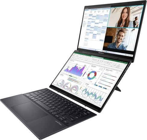 ASUS Zenbook Duo UX8406 ​​Business 2 في 1 كمبيوتر محمول 14.0 بوصة شاشة لمس OLED 2.8K (Intel Ultra 9-185H، 32 جيجابايت LPDDR5X، 2 تيرابايت PCIe SSD، قلم نشط، لوحة مفاتيح بإضاءة خلفية، Win 11 Pro) مع موسع منفذ USB DKZ in Saudi Arabia