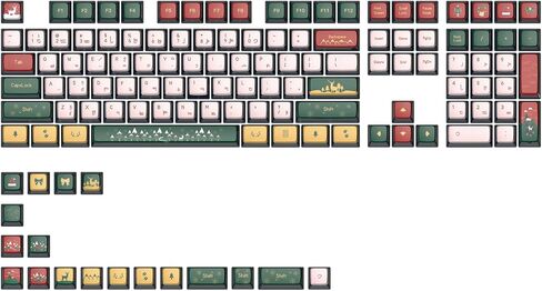 MOLGRIA PBT Pudding Christmas Keycaps 129 Set, Custom ASA Profile 4-Side Dark Transparent Key Caps for 60/75/98 Percent Cherry MX Switch RGB Backlit Mechanical Gaming Keyboard ANSI Layout(Black) in Saudi Arabia