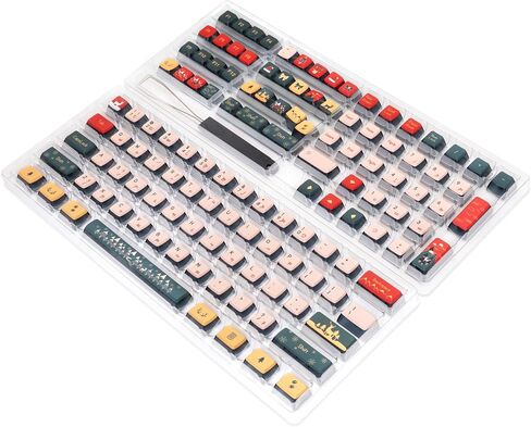 MOLGRIA PBT Pudding Christmas Keycaps 129 Set, Custom ASA Profile 4-Side Dark Transparent Key Caps for 60/75/98 Percent Cherry MX Switch RGB Backlit Mechanical Gaming Keyboard ANSI Layout(Black) in Saudi Arabia