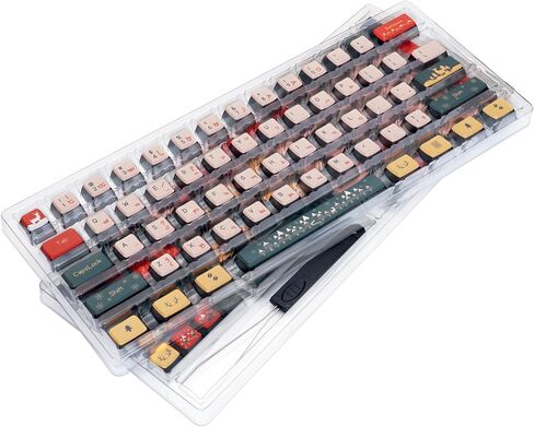 MOLGRIA PBT Pudding Christmas Keycaps 129 Set, Custom ASA Profile 4-Side Dark Transparent Key Caps for 60/75/98 Percent Cherry MX Switch RGB Backlit Mechanical Gaming Keyboard ANSI Layout(Black) in Saudi Arabia