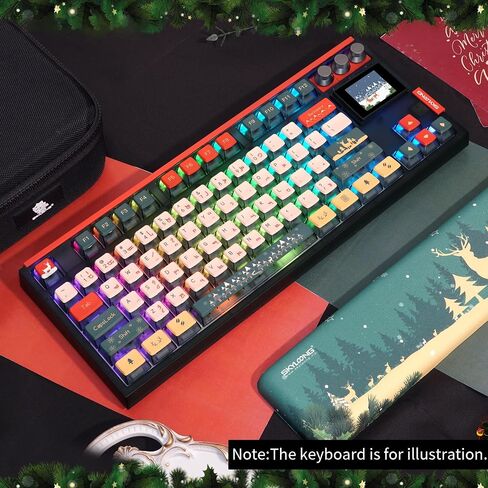MOLGRIA PBT Pudding Christmas Keycaps 129 Set, Custom ASA Profile 4-Side Dark Transparent Key Caps for 60/75/98 Percent Cherry MX Switch RGB Backlit Mechanical Gaming Keyboard ANSI Layout(Black) in Saudi Arabia
