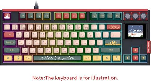 MOLGRIA PBT Pudding Christmas Keycaps 129 Set, Custom ASA Profile 4-Side Dark Transparent Key Caps for 60/75/98 Percent Cherry MX Switch RGB Backlit Mechanical Gaming Keyboard ANSI Layout(Black) in Saudi Arabia