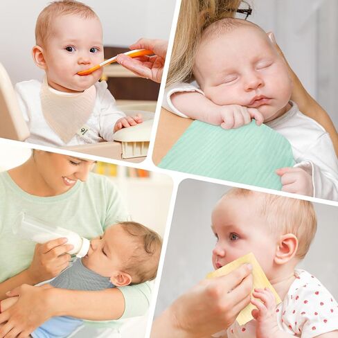 BEBOAN Baby Muslin Bibs 0-3,6-12 Months, 8-Pack Cotton Drool Bibs for Baby Girl, Bandana Baby Bibs for Drooling and Teething, Feeding Bib with Light Fabric for Toddle Infant Newborn (Pink) in Saudi Arabia