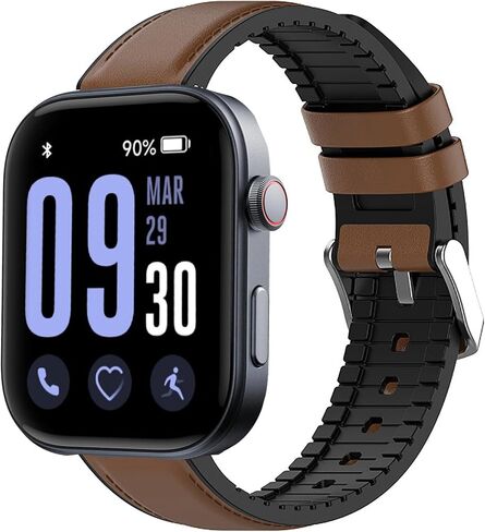 GTX13, GTX12 Smart Watches Band, Lamshaw 22mm Leather Silicone Breathable Replacement Smartwatch Strap Wristband Compatible for Fitpolo GTX12, ENOMIR GTX12, Tensky GTX12, uaue T60, QXQ T60, QCOQ T60 Smart Watches in Saudi Arabia