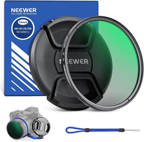 NEEWER 77mm CPL Filter with Lens Cap, Ultra Slim Multi Resistant Nano Coated Circular Polarizing Filter with HD Optical Glass for Camera Lens, Reduces Reflection & Glare, Boosts Contrast in Saudi Arabia