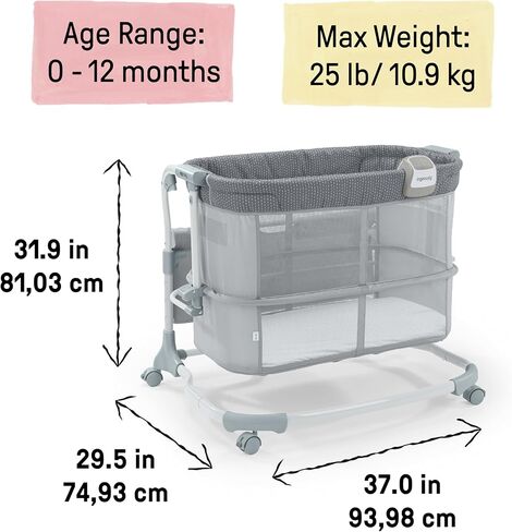 SwaddleMe by Ingenuity DreamSecure 2-in-1 Co-Sleeping Bassinet, DreamSecure Pod, AirLoom+ Technology, 0-5 Months, 0-20 lbs in Kuwait