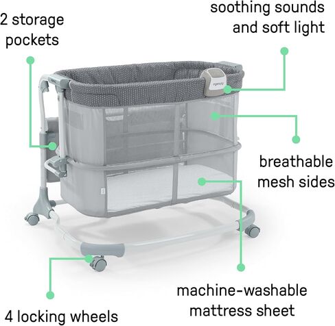 SwaddleMe by Ingenuity DreamSecure 2-in-1 Co-Sleeping Bassinet, DreamSecure Pod, AirLoom+ Technology, 0-5 Months, 0-20 lbs in Kuwait