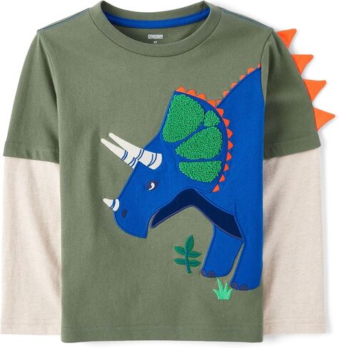 Gymboree,and Toddler Embroidered Graphic Long Sleeve Layered T-Shirts,Heartbreaker,3T in Kuwait
