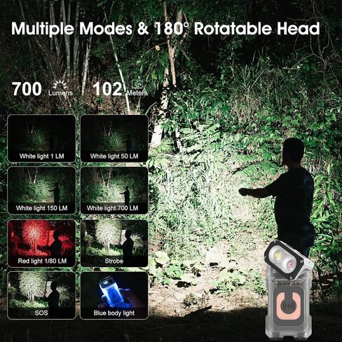 WUBEN X3 EDC Keychain Flashlight with Rechargeable Charging Box 180 Degree Rotating Head Mini Flashlight Ip65 Waterproof Magnet Pocket Flashlight 10 Mode Type-C Lanyard for Camping, Outdoor, Gift in Saudi Arabia