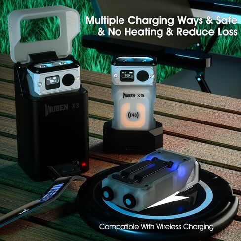WUBEN X3 EDC Keychain Flashlight with Rechargeable Charging Box 180 Degree Rotating Head Mini Flashlight Ip65 Waterproof Magnet Pocket Flashlight 10 Mode Type-C Lanyard for Camping, Outdoor, Gift in Saudi Arabia