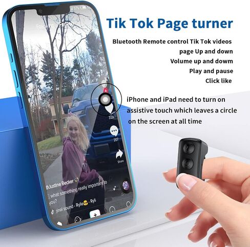 Tiktok Scrolling Ring Bluetooth Camera Remote Control for Phone TIK Tok Scrolling Ring Page Turner for Kindle App (Not for Kindle Devices) (D02, White) in Saudi Arabia