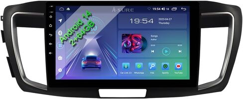 ASURE 10.1 بوصة ترقية راديو ستيريو للسيارة Honda Accord 2013-2017 الإصدار المنخفض، 4Core 2G+64G Android 12 وحدة ملاحة GPS للسيارة مع Carplay Android Auto، مشغل وسائط متعددة بشاشة لمس 1280 × 800 in Kuwait